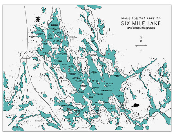 Six Mile Lake Map – Made For The Lake Co.